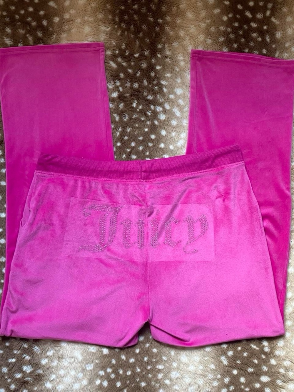 Juicy Couture Hot Pink Velour Rhinestone Logo Sweatpant